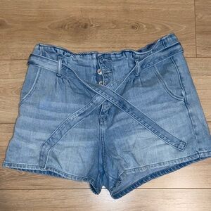 American Eagle Outfitters High Waist Blue Denim Shorts